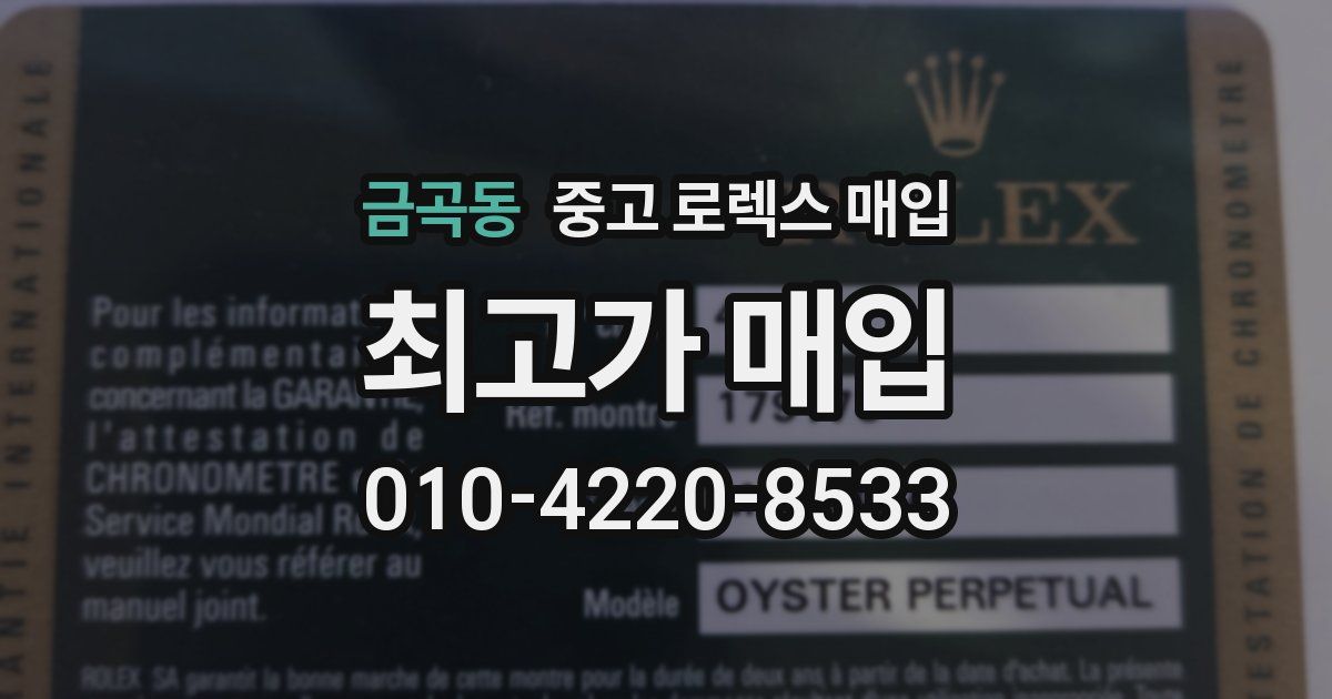 금곡동 중고 로렉스 매입