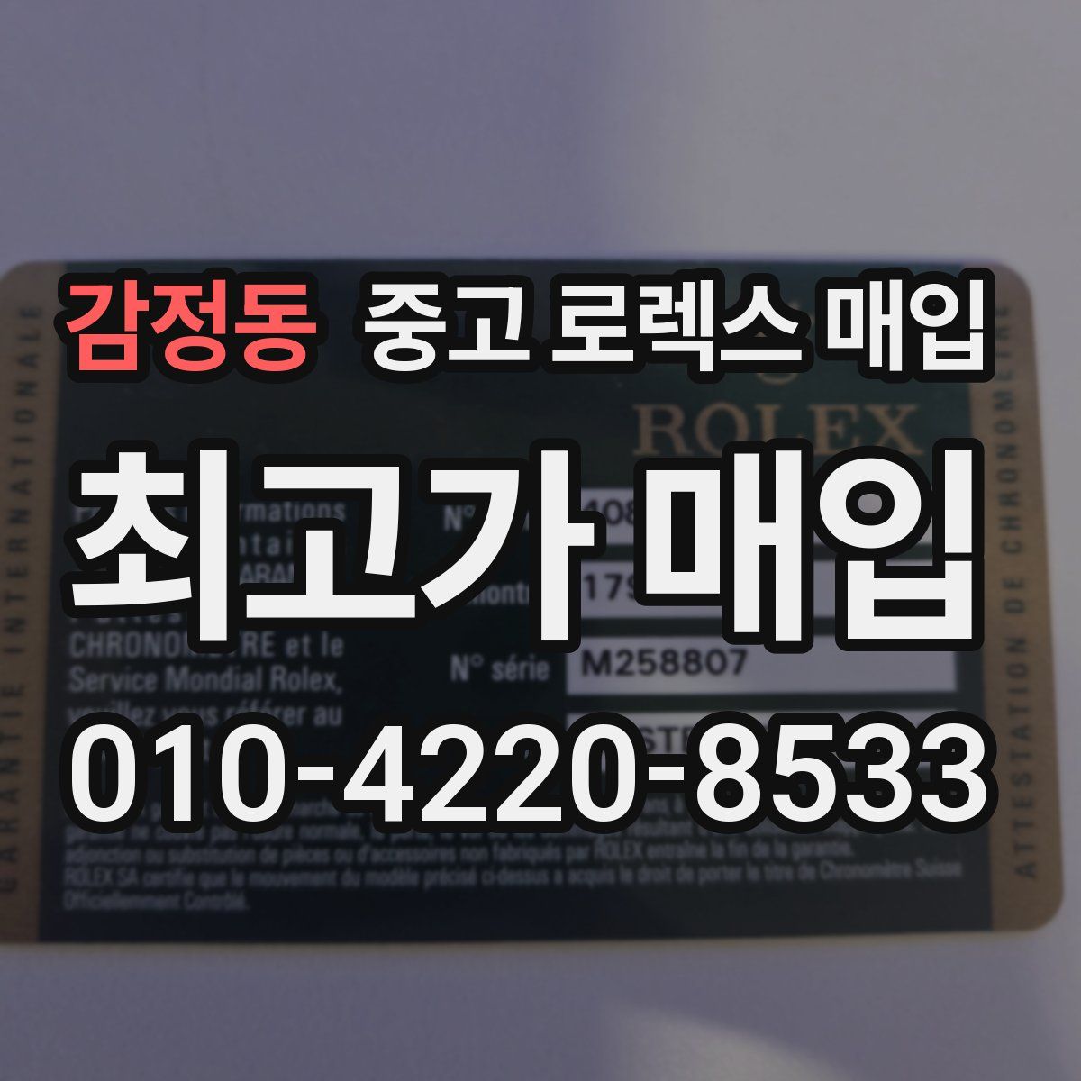감정동 중고 로렉스 매입