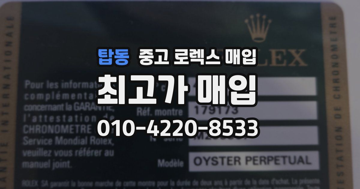 탑동 중고 로렉스 매입