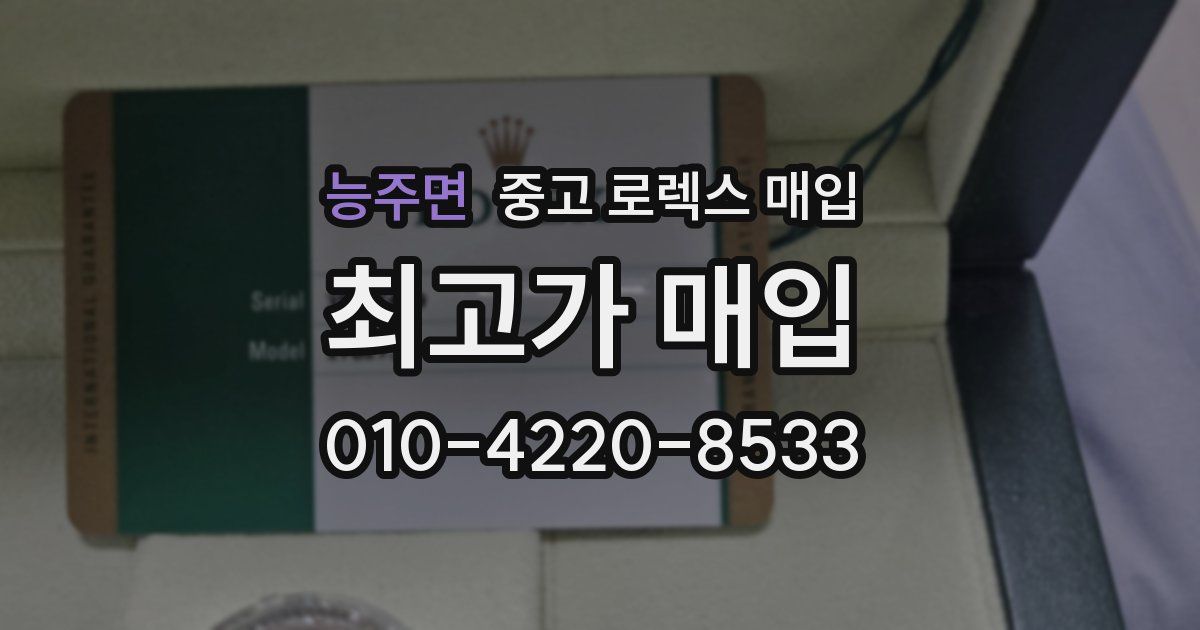 능주면 중고 로렉스 매입