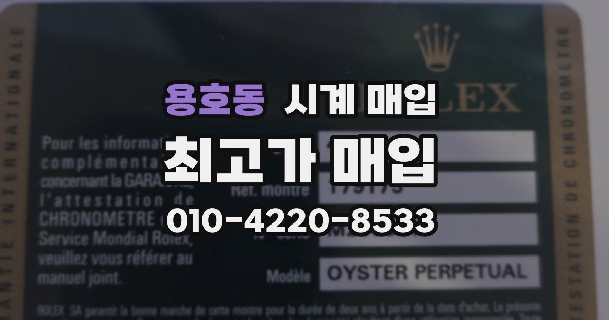 용호동 시계 매입