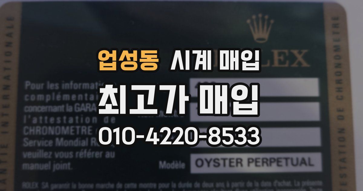 업성동 시계 매입