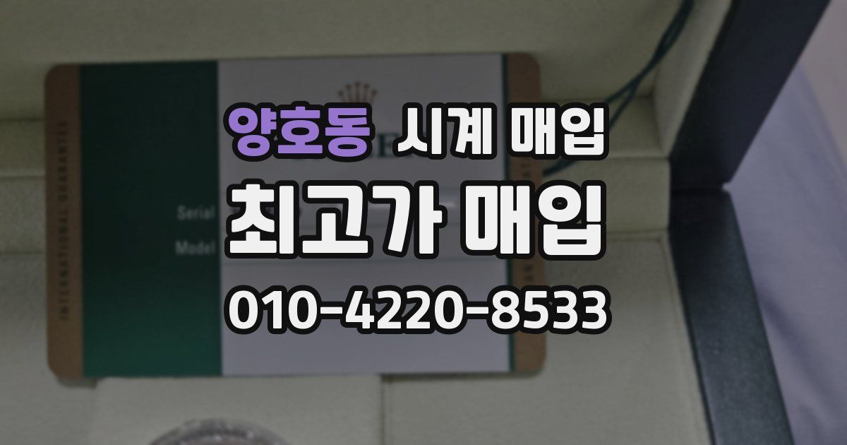 양호동 시계 매입