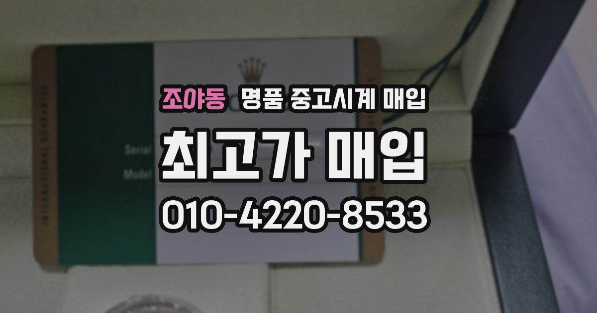 조야동 명품 중고시계 매입