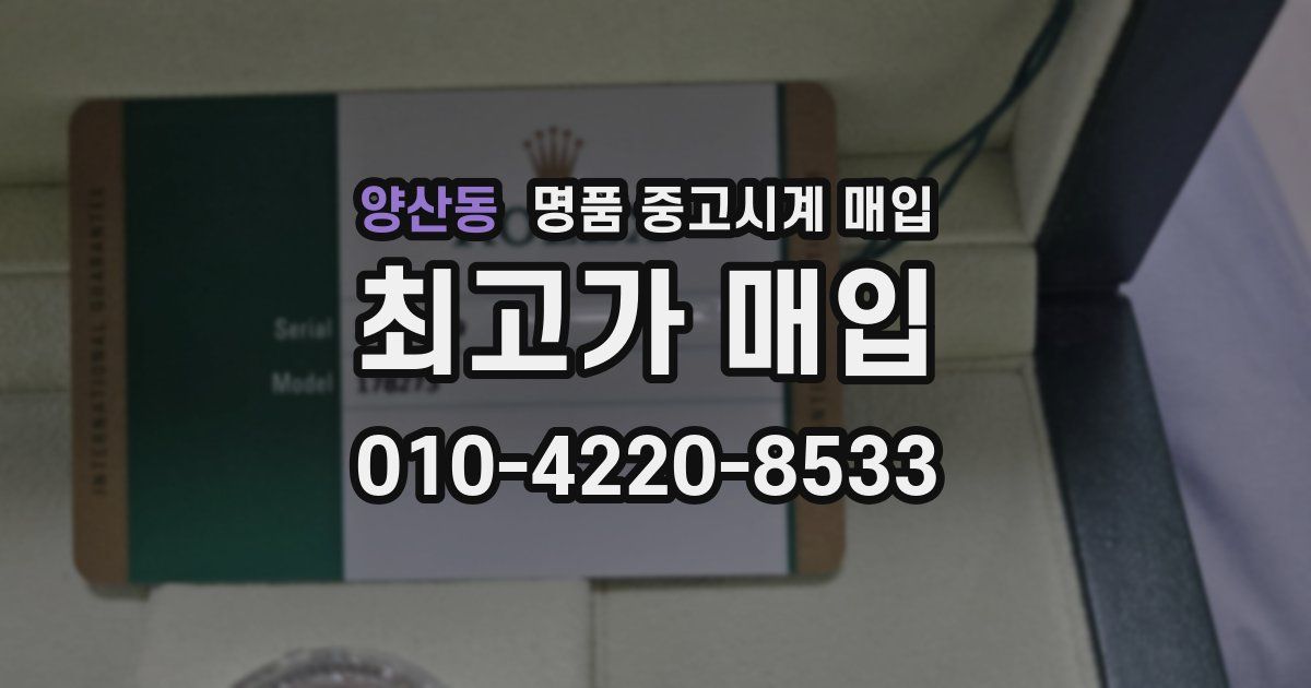 양산동 명품 중고시계 매입