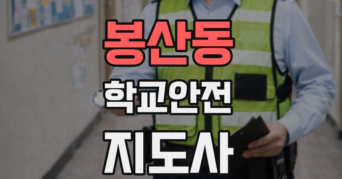 봉산동 학교안전지도사 자격증