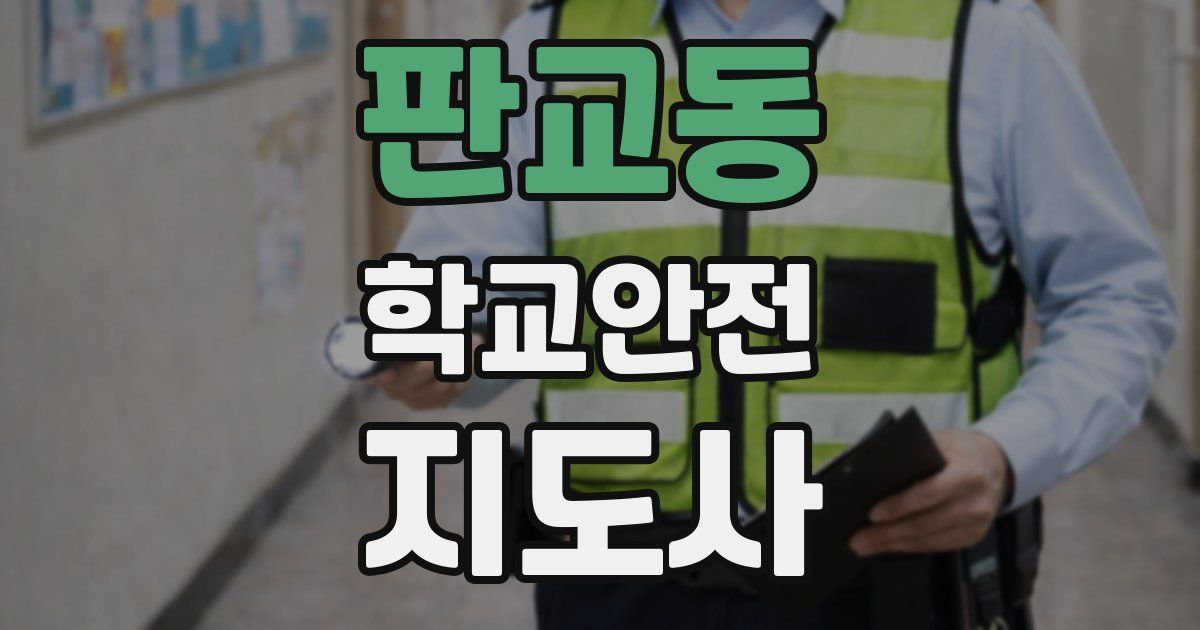 판교동 학교안전지도사 자격증