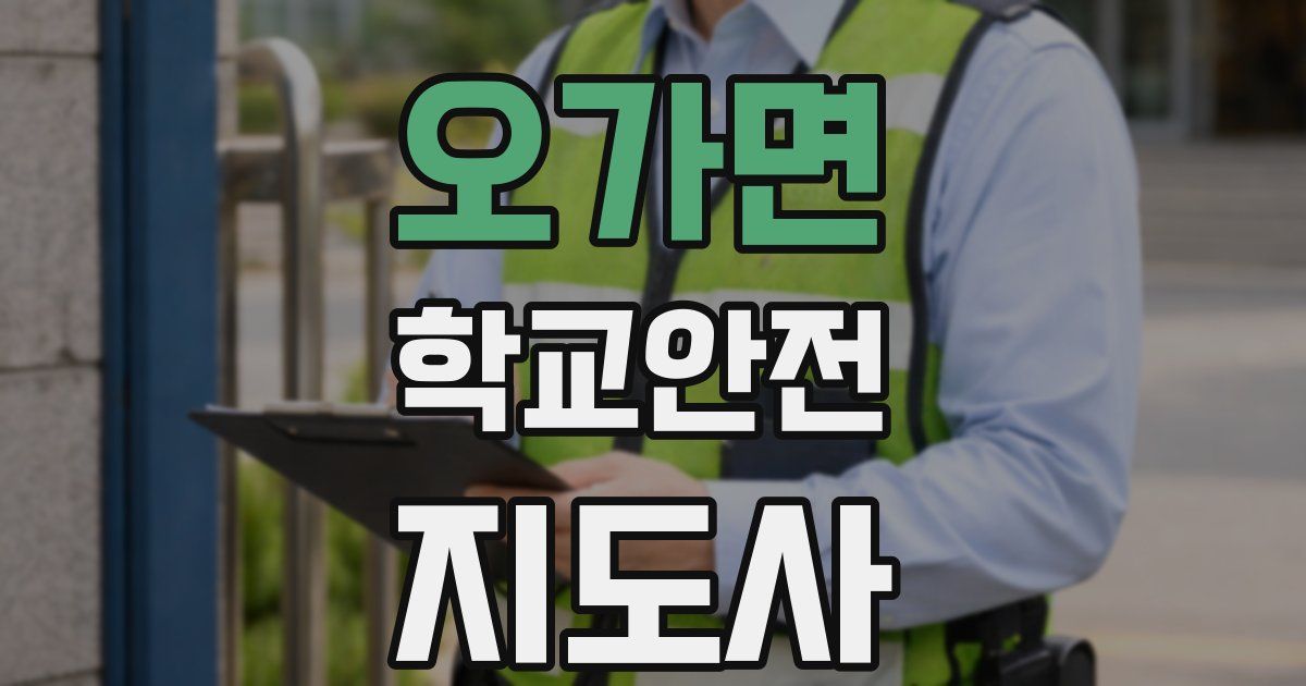 오가면 학교안전지도사 자격증