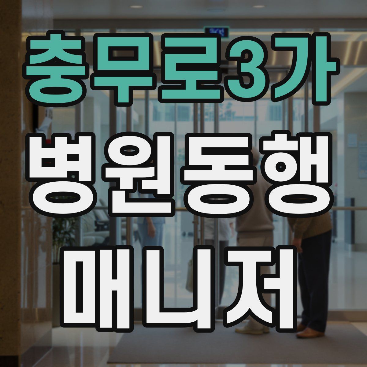 충무로3가 병원동행매니저 자격증