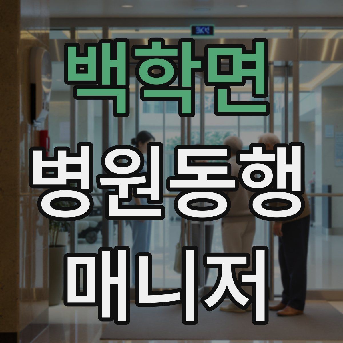 백학면 병원동행매니저 자격증 병원 주차가 어려울 때 대처