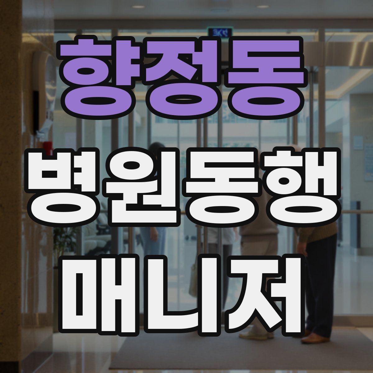 향정동 병원동행매니저 자격증 의료행위와 구분해야 하는 이유