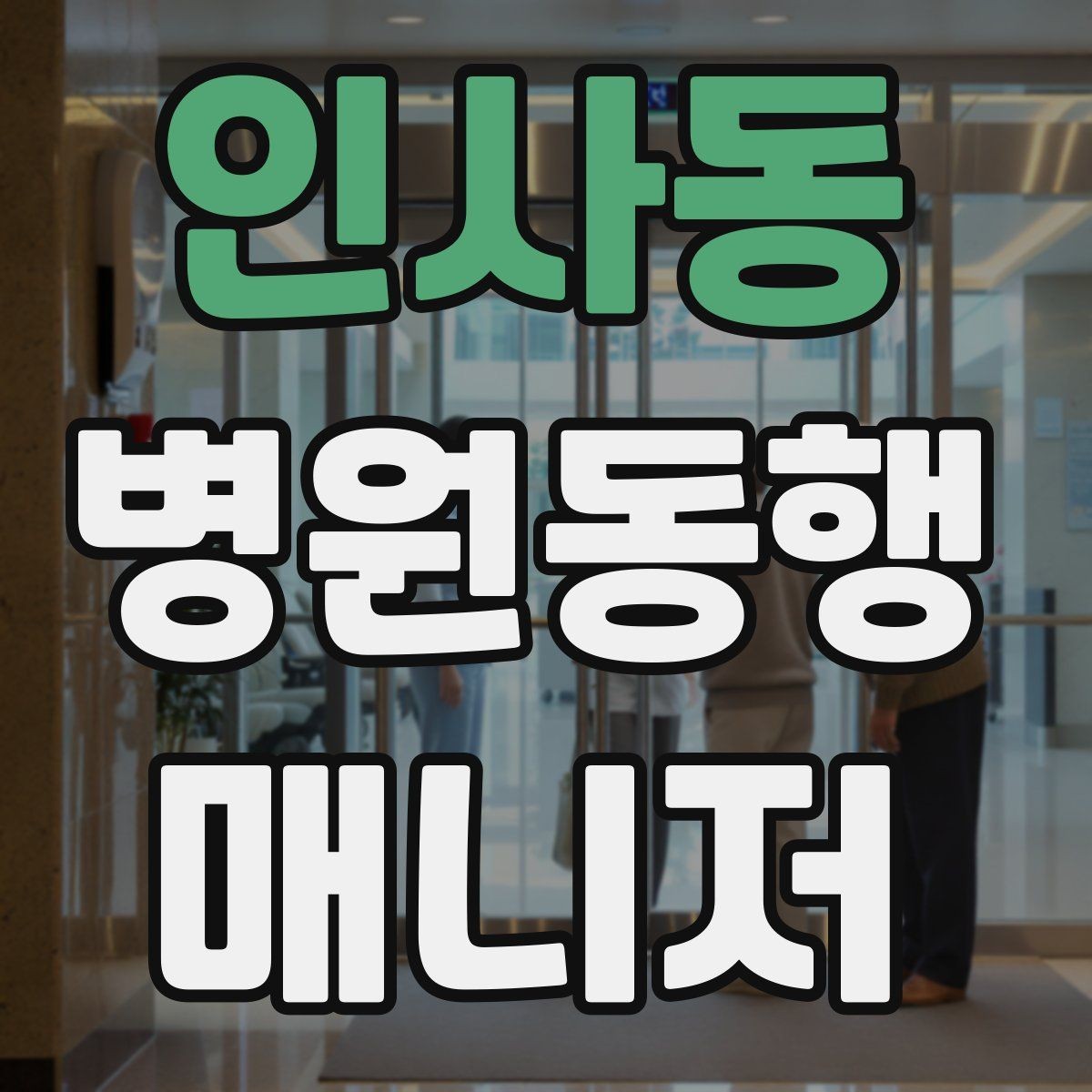 인사동 병원동행매니저 자격증 혼자 병원 가기 어려운 경우 체크