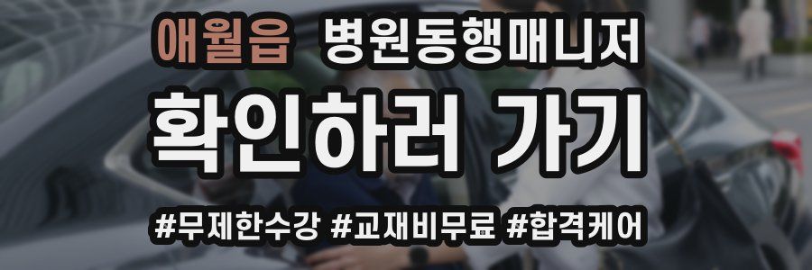 애월읍 병원동행매니저 자격증