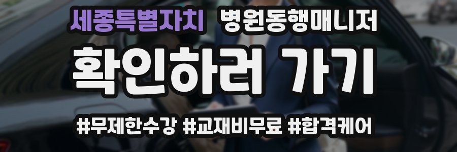 세종특별자치 병원동행매니저 자격증