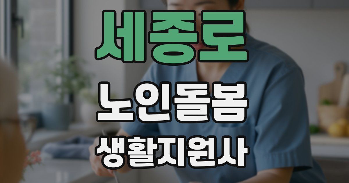 세종로 노인돌봄생활지원사 자격증