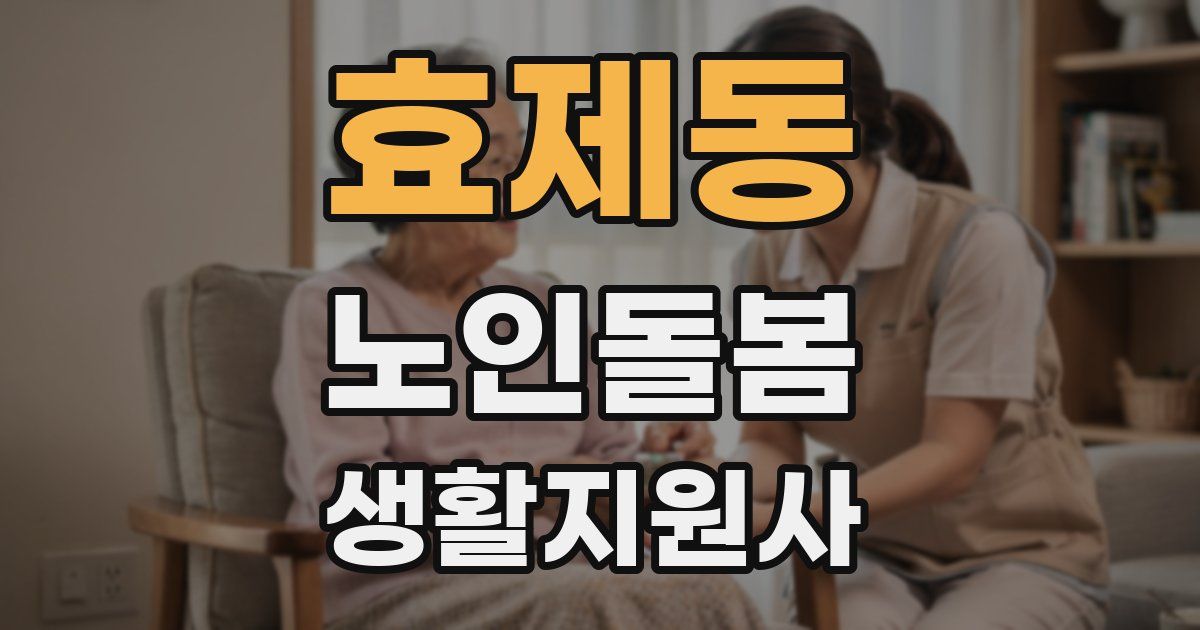 효제동 노인돌봄생활지원사 자격증