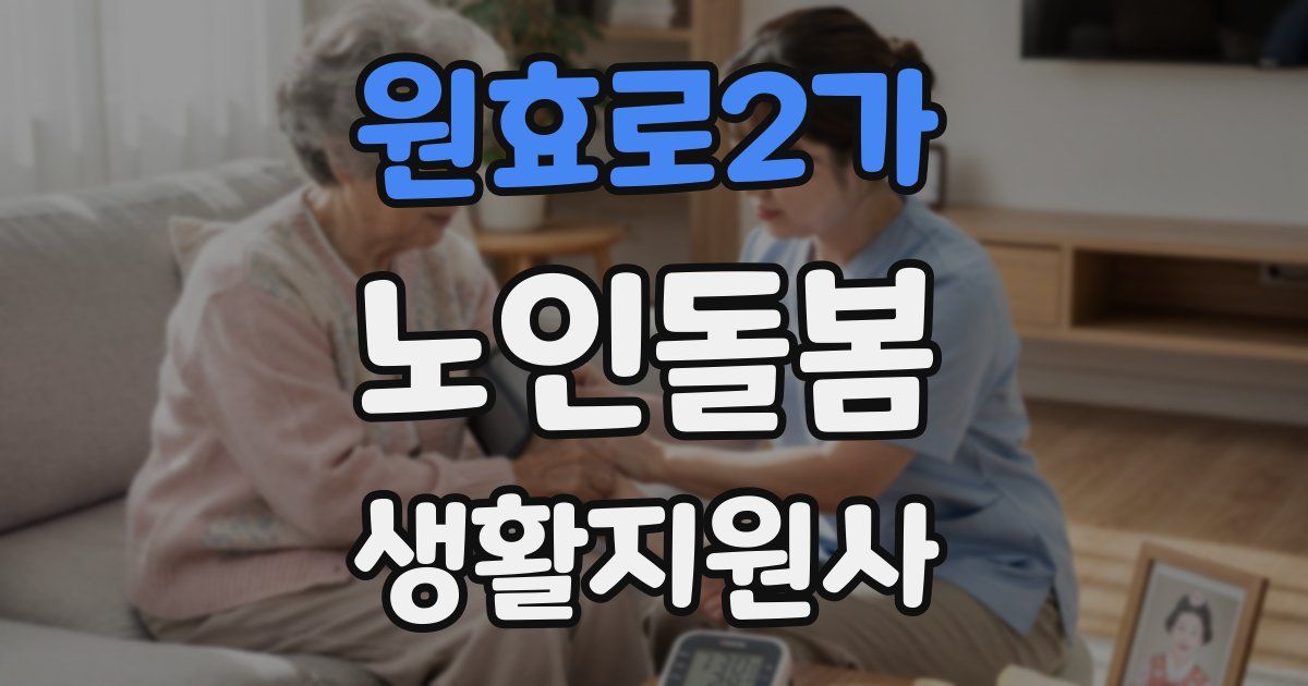 원효로2가 노인돌봄생활지원사 자격증