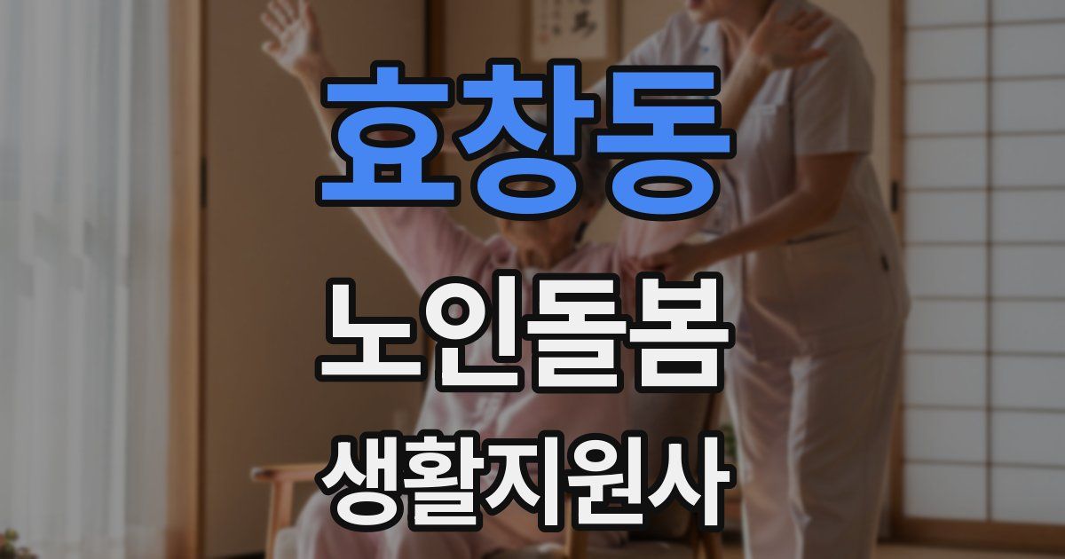 효창동 노인돌봄생활지원사 자격증