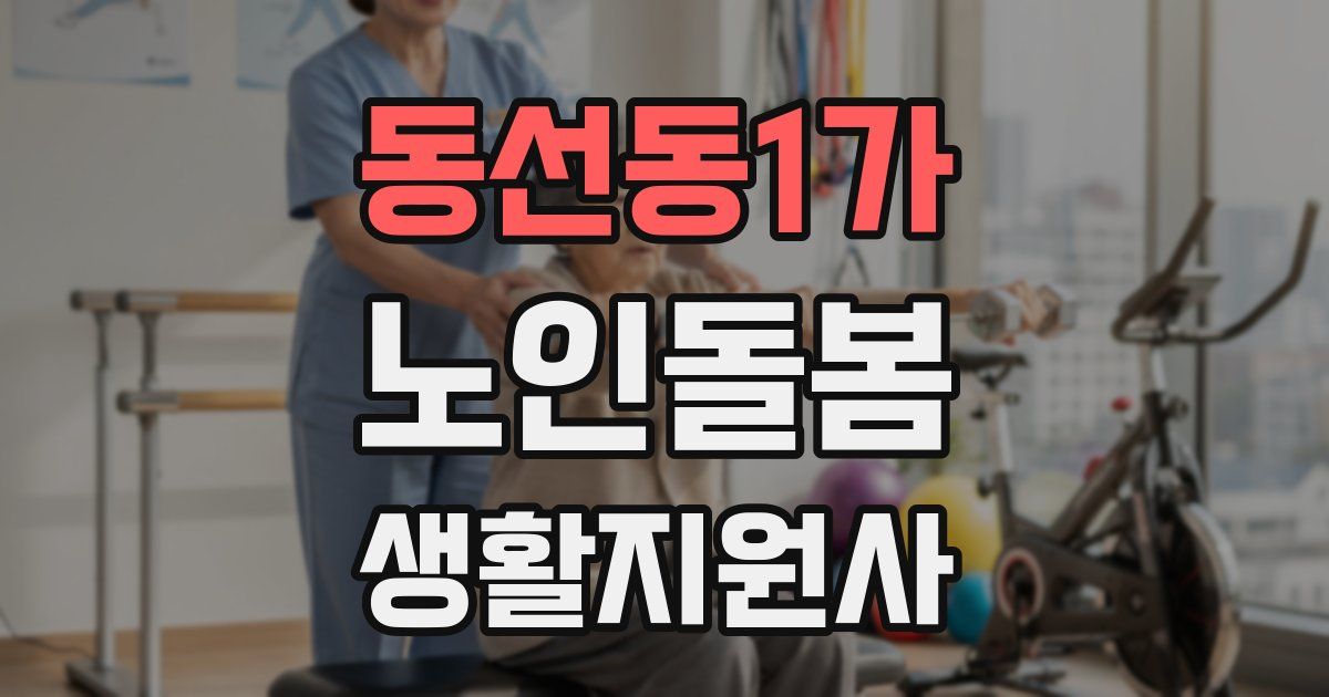 동선동1가 노인돌봄생활지원사 자격증
