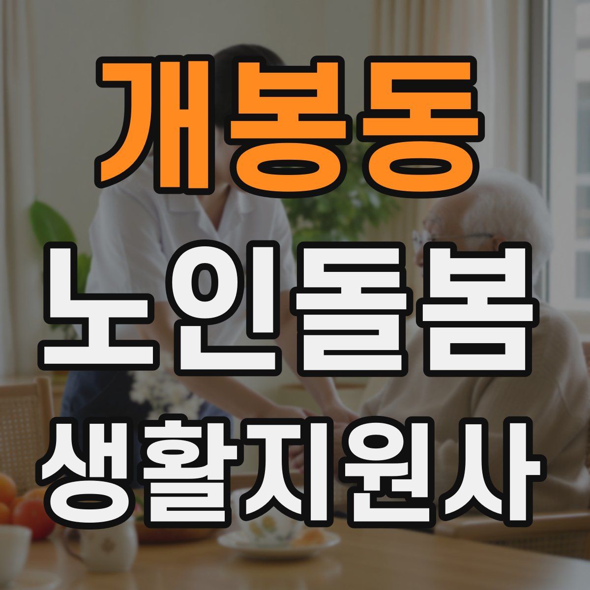 개봉동 노인돌봄생활지원사 자격증