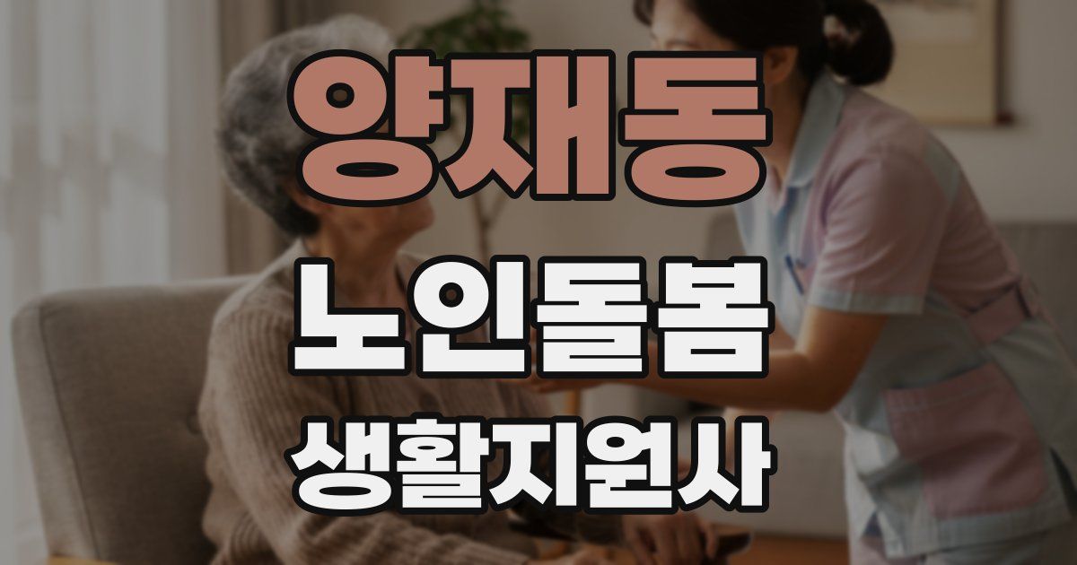 양재동 노인돌봄생활지원사 자격증
