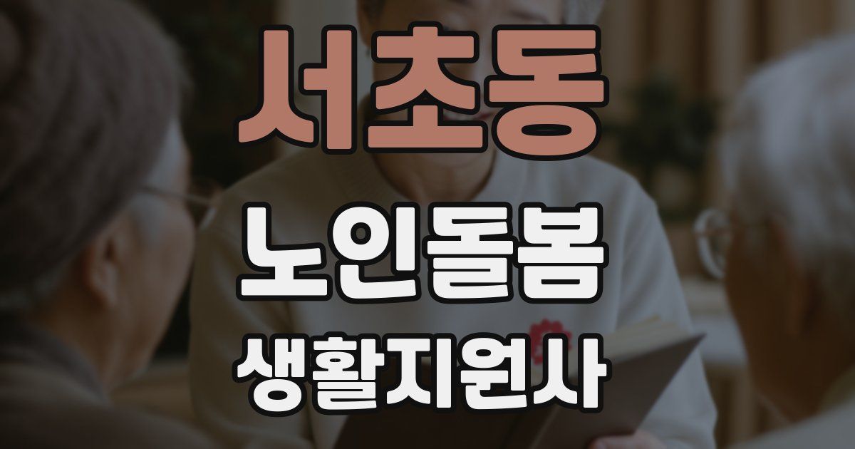 서초동 노인돌봄생활지원사 자격증