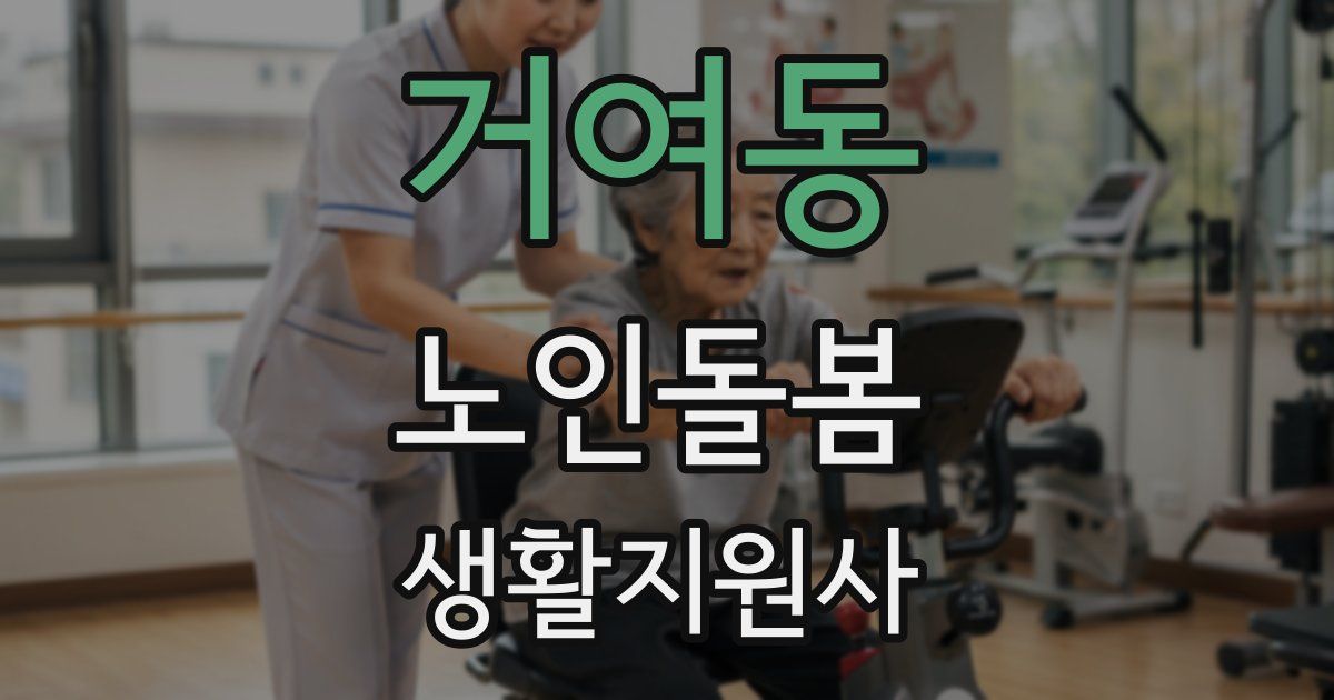 거여동 노인돌봄생활지원사 자격증