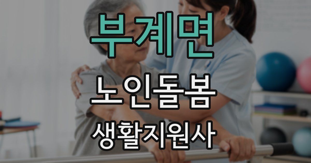 부계면 노인돌봄생활지원사 자격증
