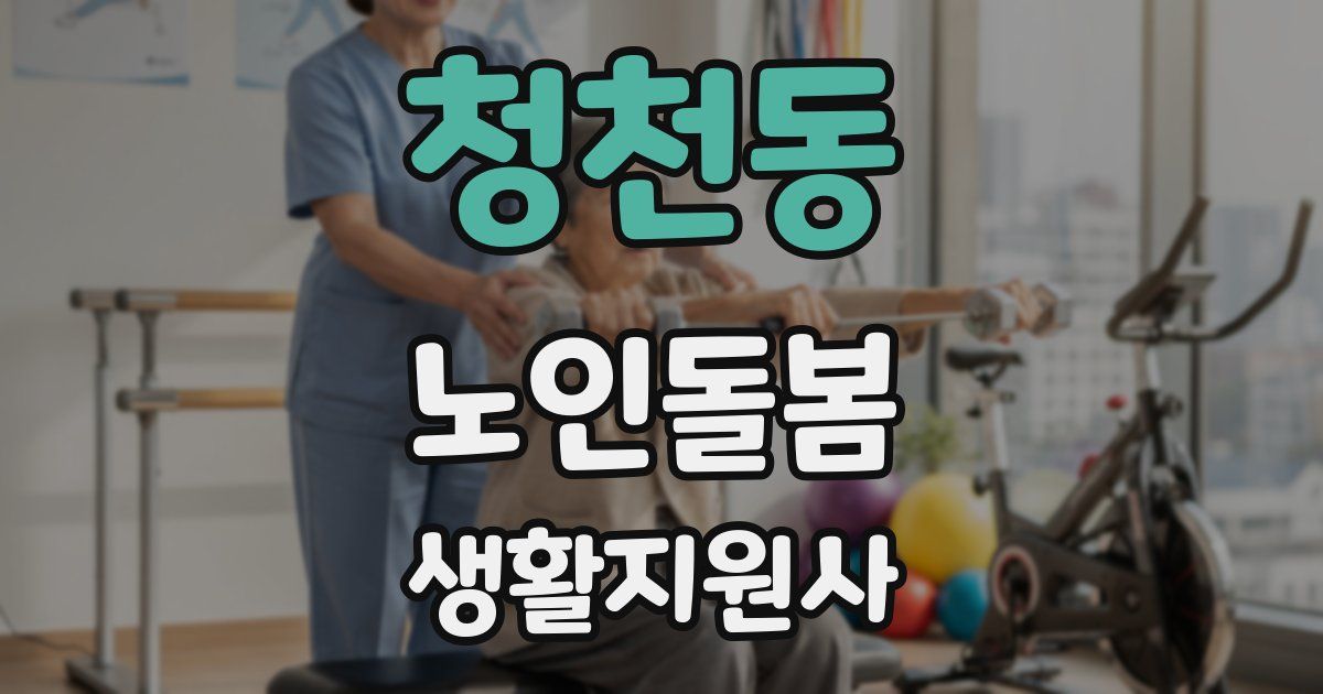 청천동 노인돌봄생활지원사 자격증