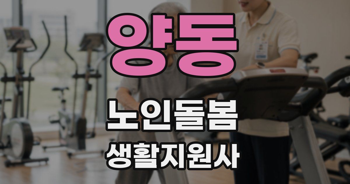 양동 노인돌봄생활지원사 자격증