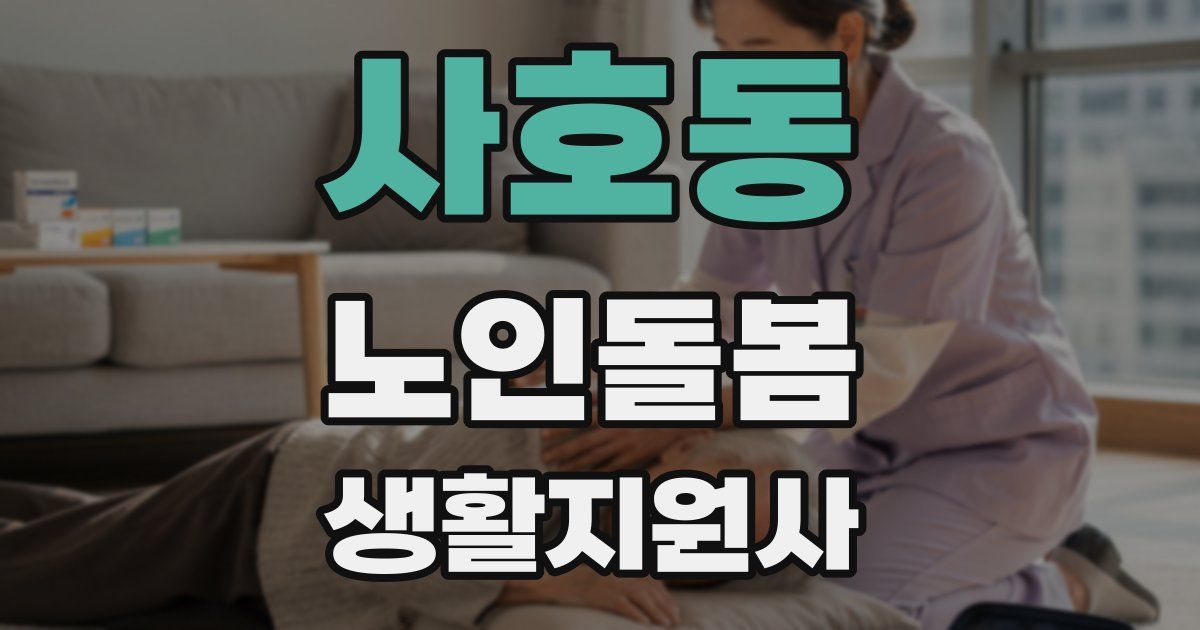 사호동 노인돌봄생활지원사 자격증