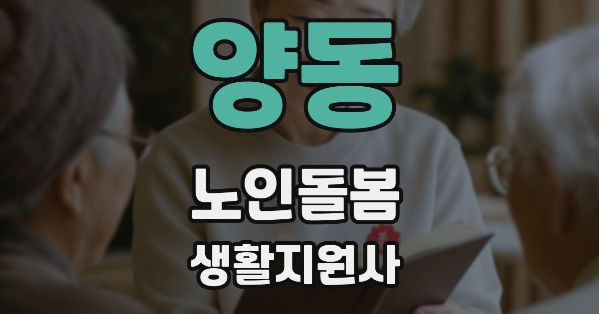 양동 노인돌봄생활지원사 자격증