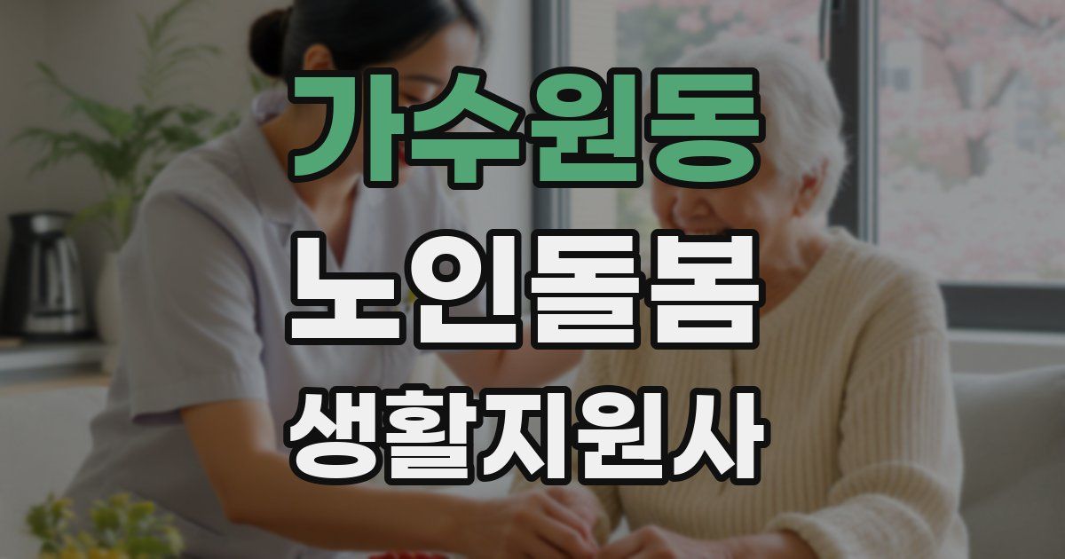가수원동 노인돌봄생활지원사 자격증