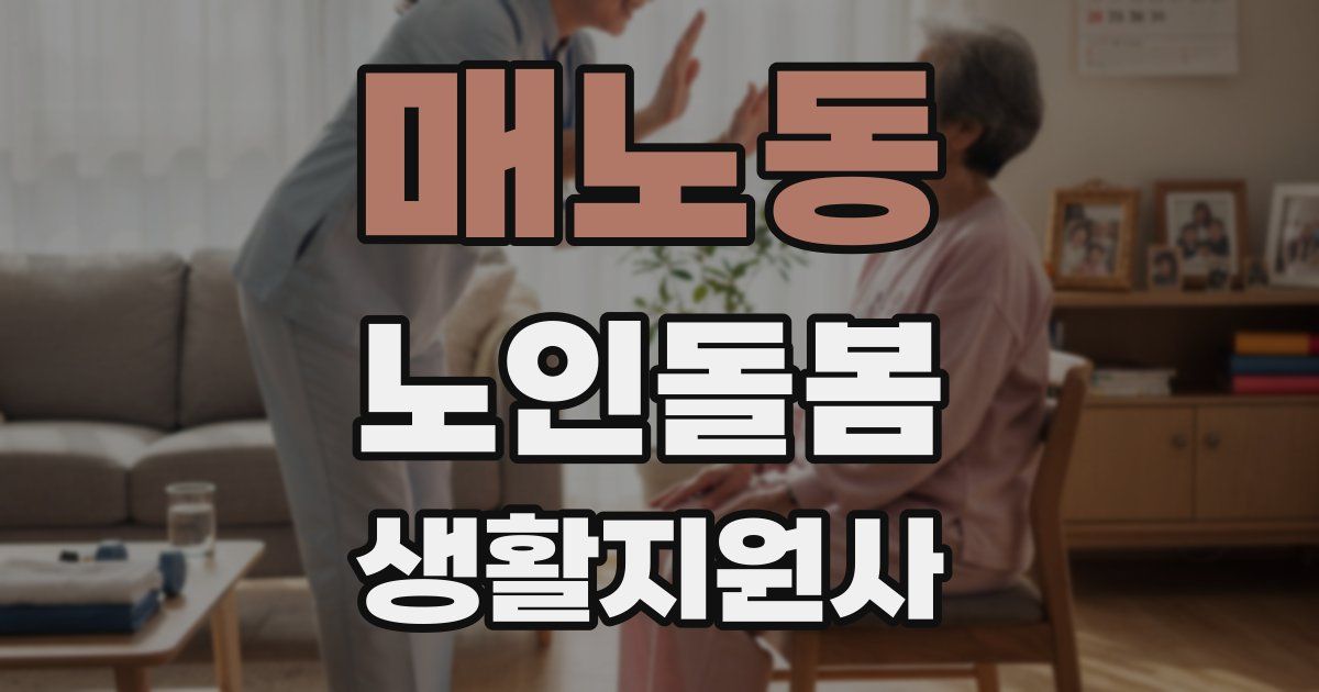 매노동 노인돌봄생활지원사 자격증
