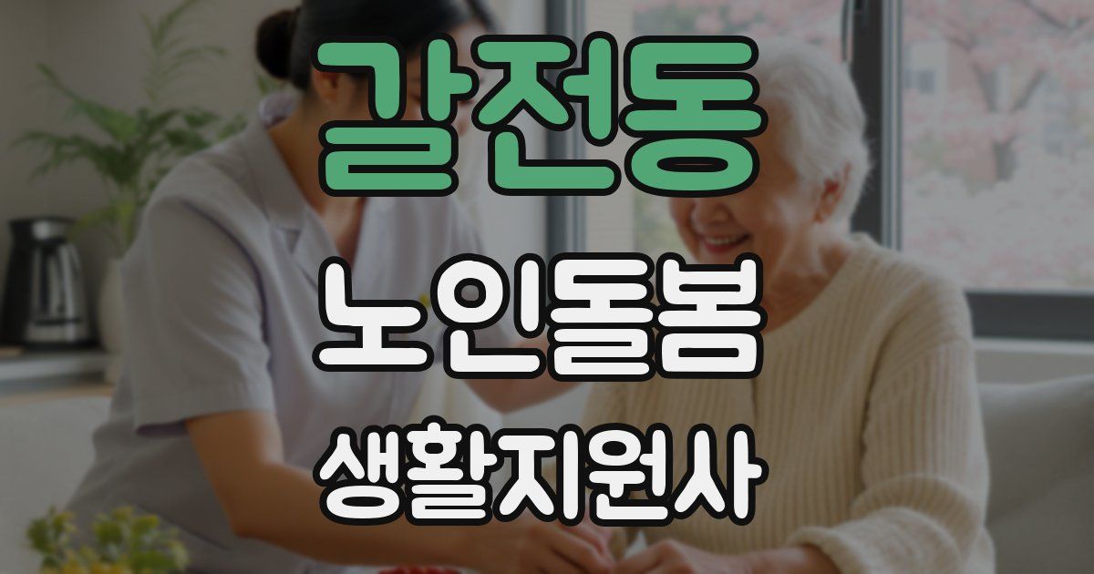 갈전동 노인돌봄생활지원사 자격증