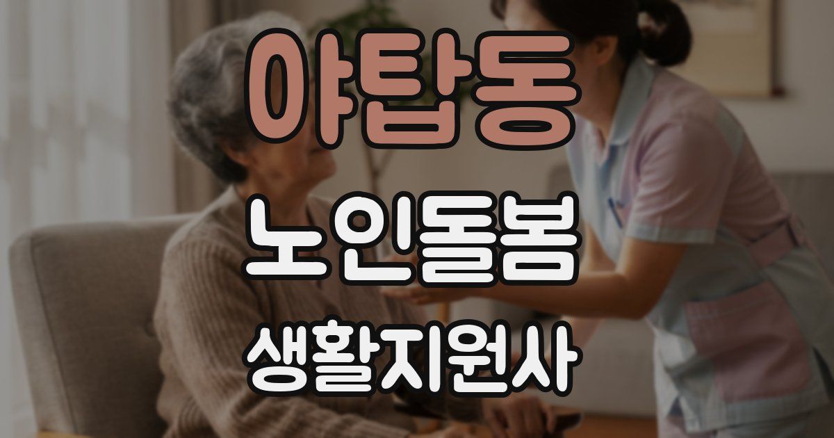 야탑동 노인돌봄생활지원사 자격증