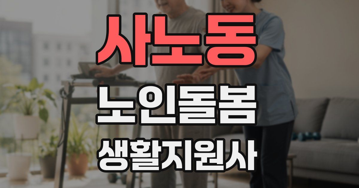 사노동 노인돌봄생활지원사 자격증
