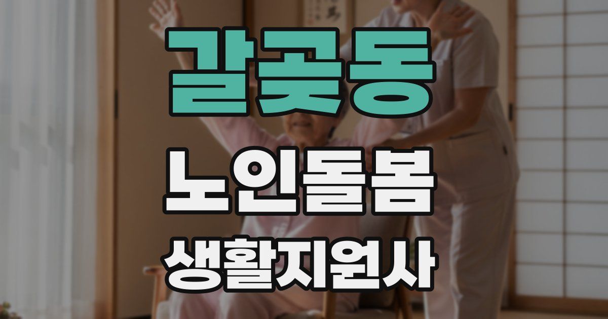 갈곶동 노인돌봄생활지원사 자격증