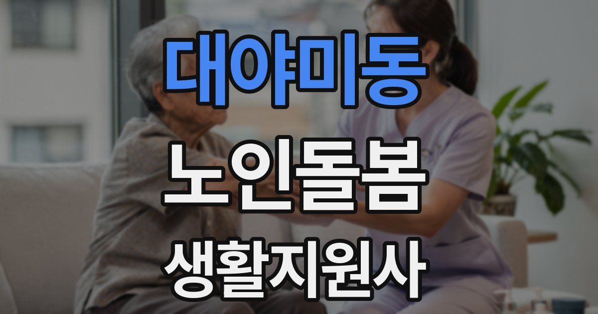 대야미동 노인돌봄생활지원사 자격증