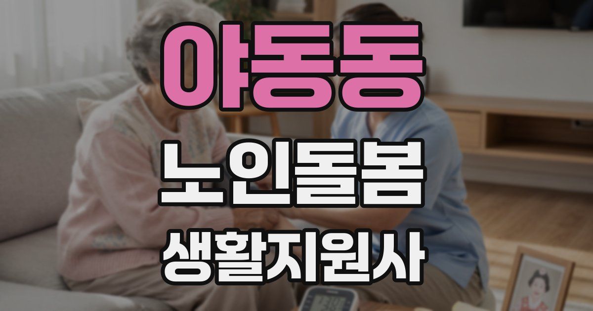 야동동 노인돌봄생활지원사 자격증