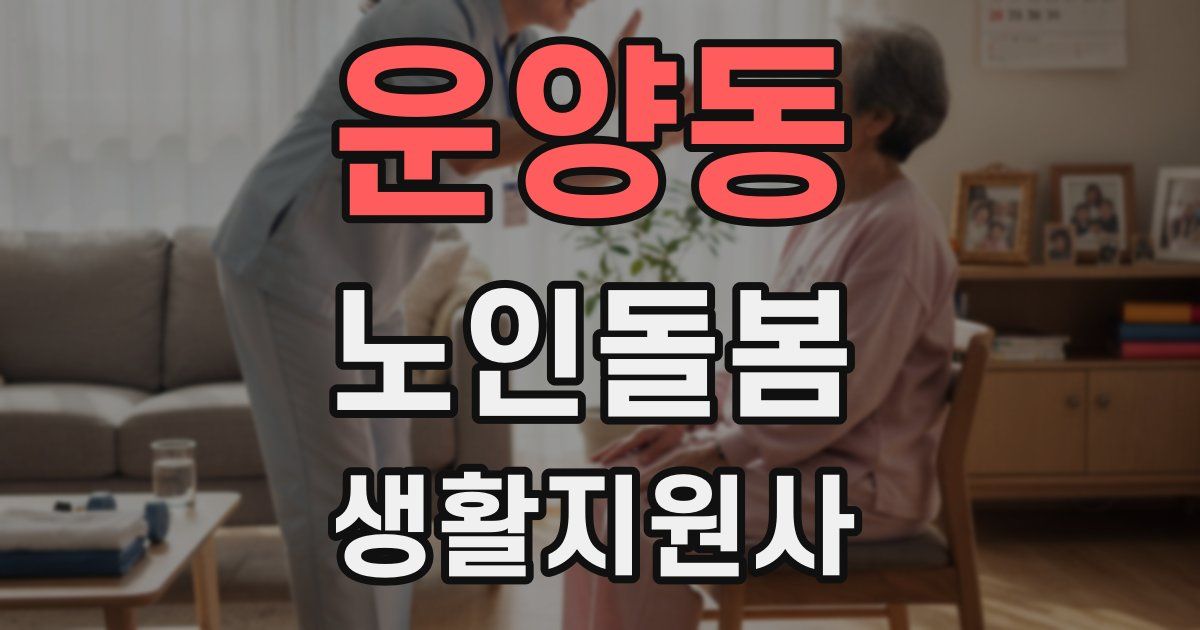 운양동 노인돌봄생활지원사 자격증