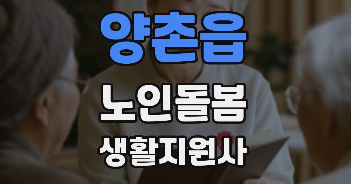 양촌읍 노인돌봄생활지원사 자격증