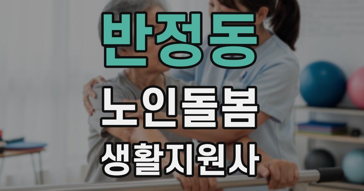반정동 노인돌봄생활지원사 자격증