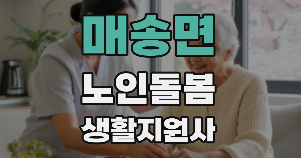 매송면 노인돌봄생활지원사 자격증