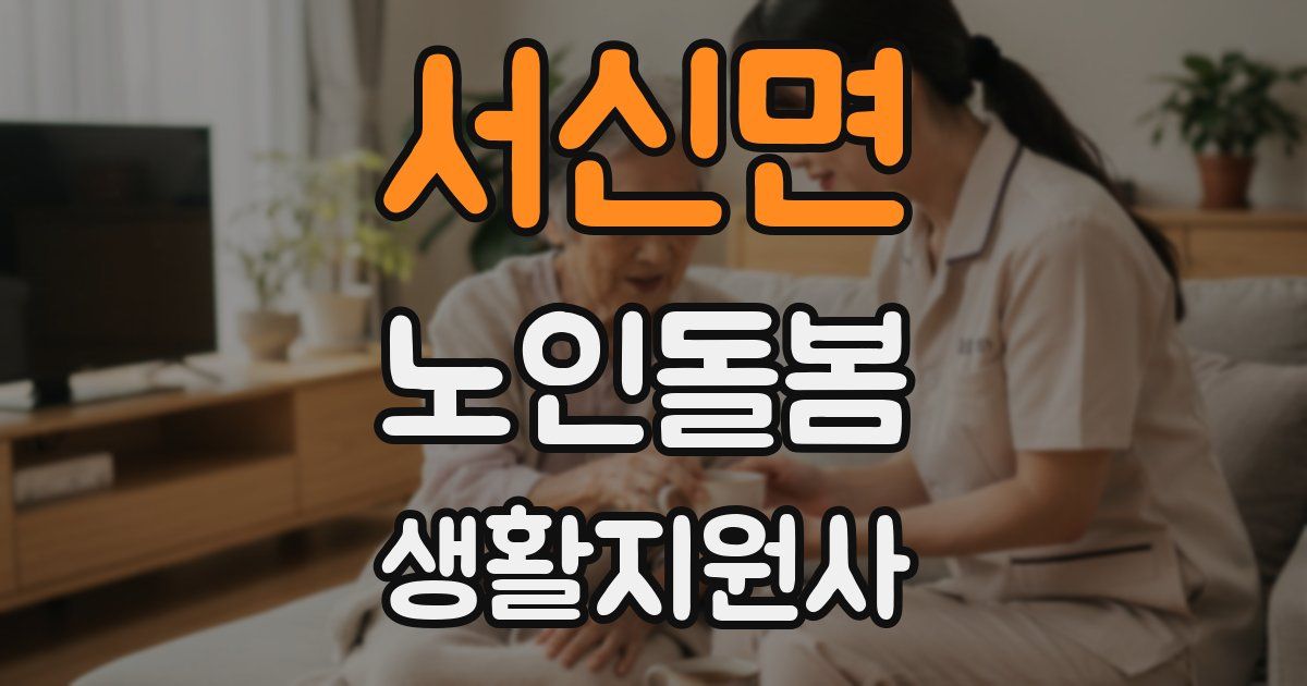 서신면 노인돌봄생활지원사 자격증