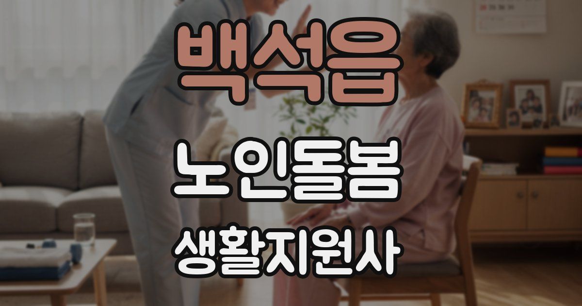 백석읍 노인돌봄생활지원사 자격증