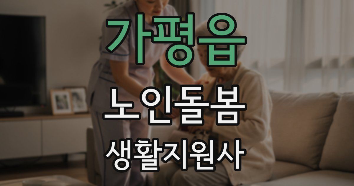 가평읍 노인돌봄생활지원사 자격증