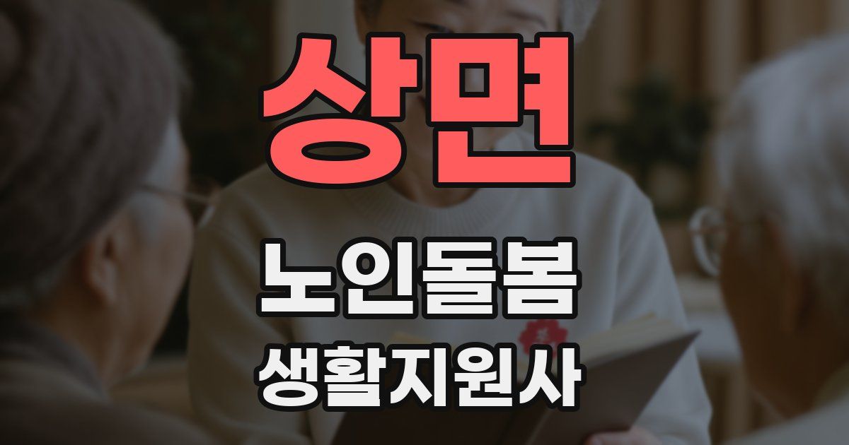 상면 노인돌봄생활지원사 자격증