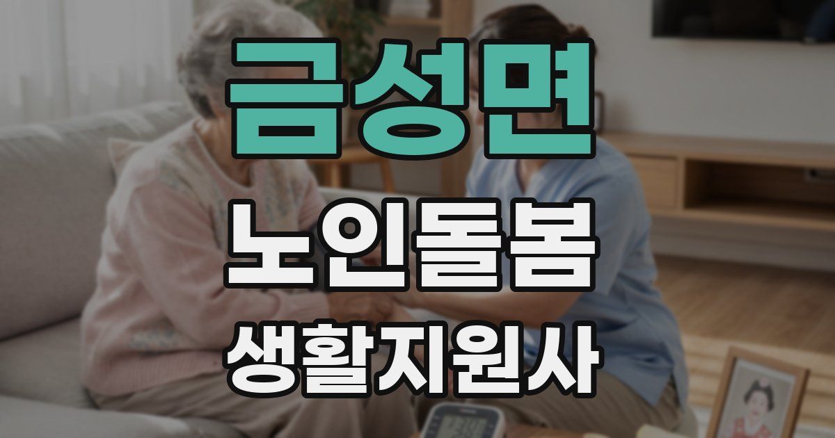 금성면 노인돌봄생활지원사 자격증