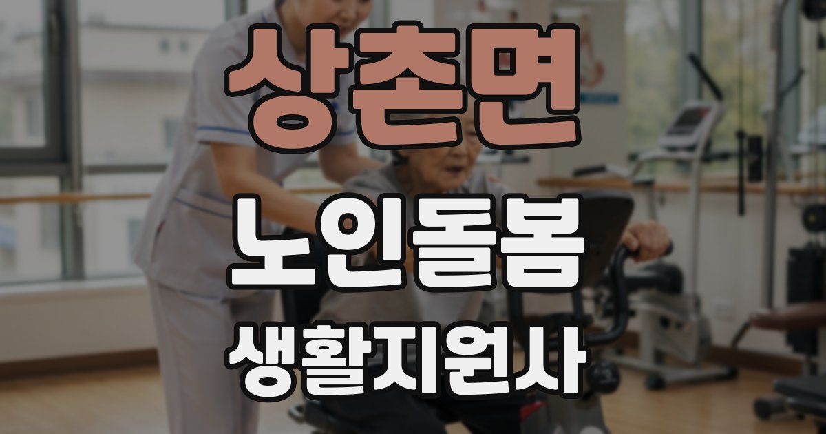 상촌면 노인돌봄생활지원사 자격증